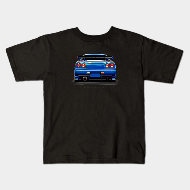 R34 GTR Kids T-Shirt by Markaryan